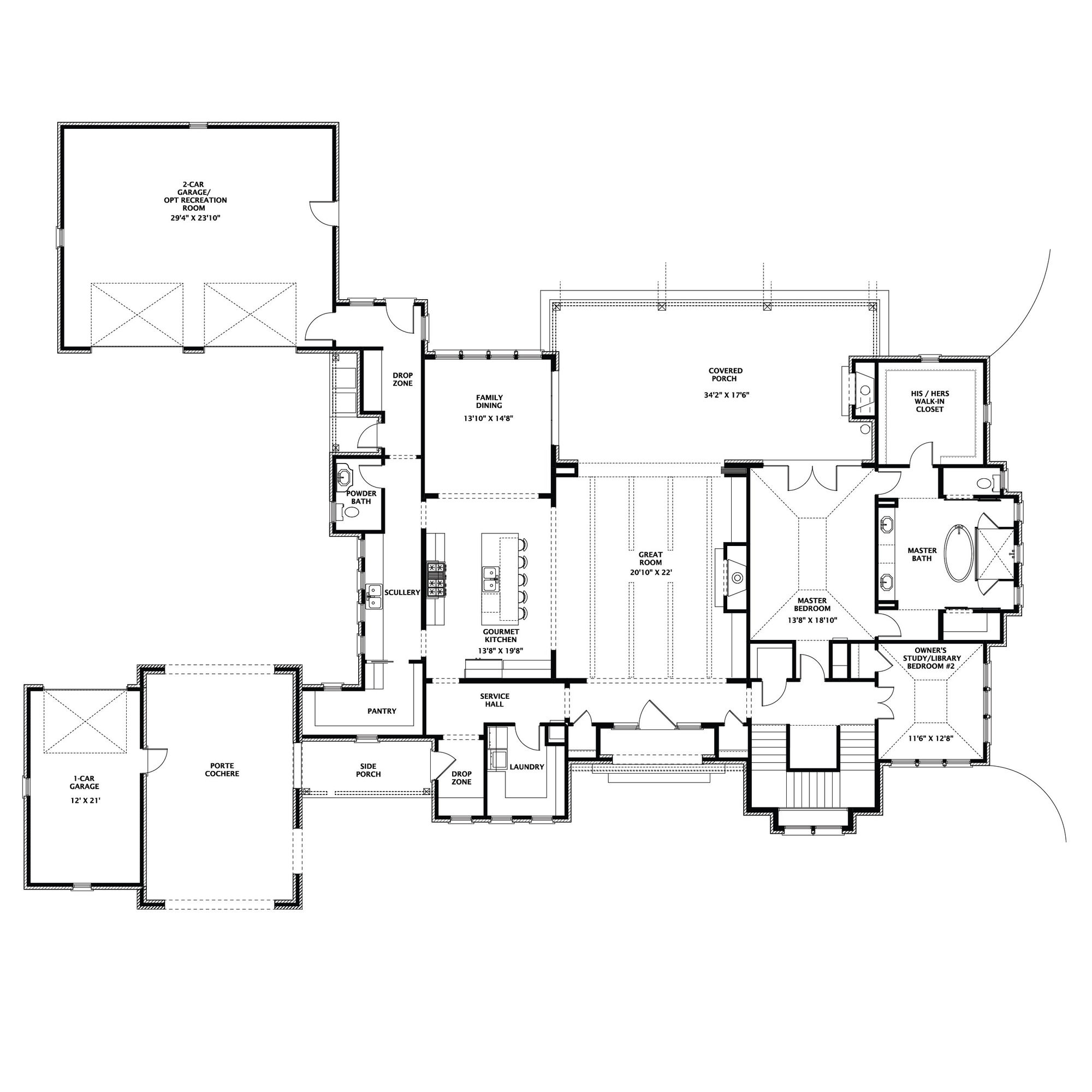 The Madeline main level floor plan